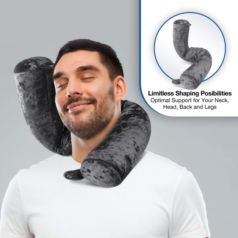 Cloudz Flex Universal Memory Foam Travel Neck and Body Pillow - Grey - Image 2